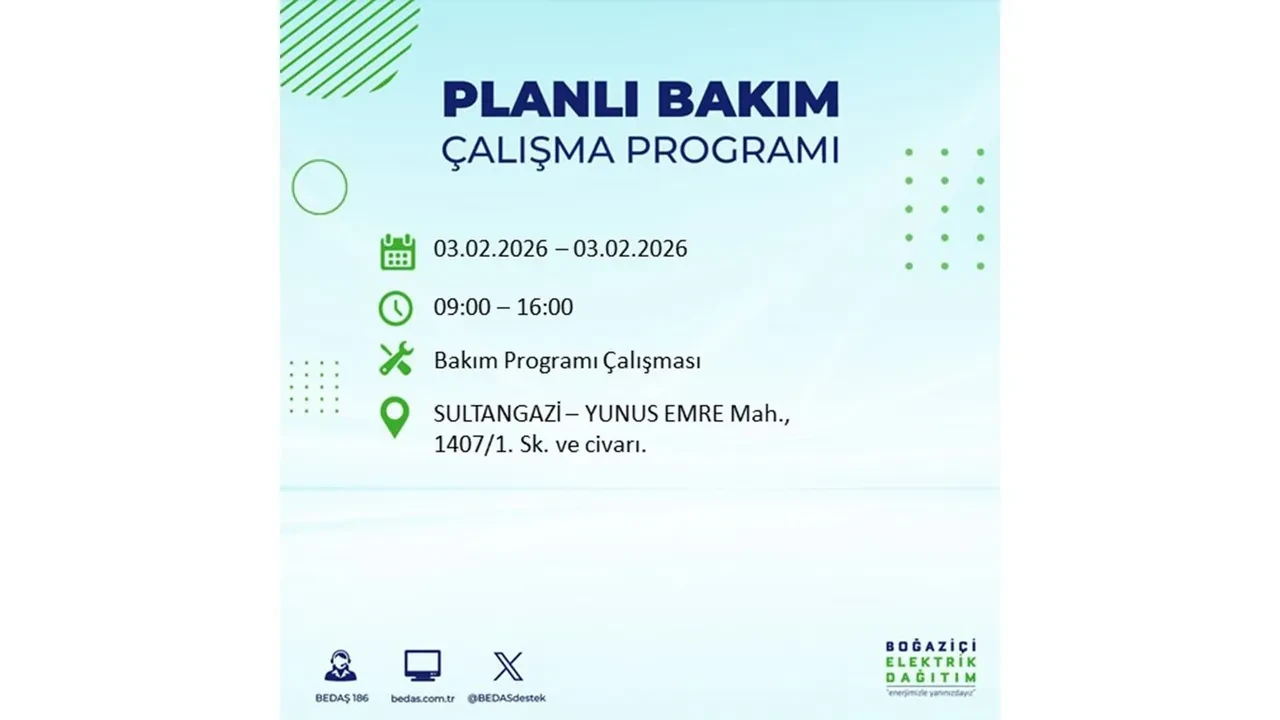 İstanbul’da büyük çaplı elektrik kesintisi! 3 Şubat’ta 25 ilçede elektrikler kesilecek, saatlerce gelmeyecek