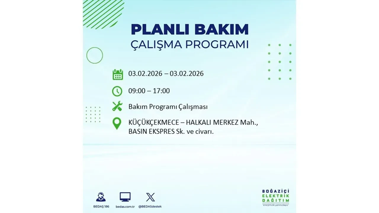 İstanbul’da büyük çaplı elektrik kesintisi! 3 Şubat’ta 25 ilçede elektrikler kesilecek, saatlerce gelmeyecek