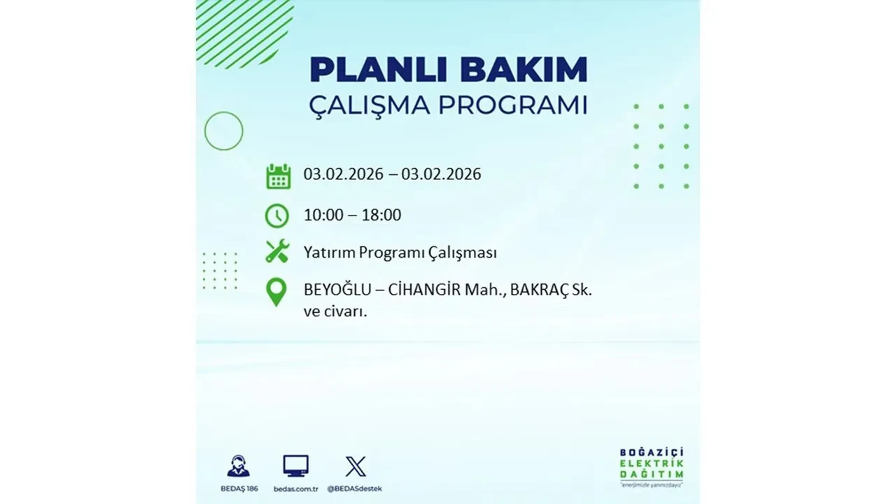 İstanbul’da büyük çaplı elektrik kesintisi! 3 Şubat’ta 25 ilçede elektrikler kesilecek, saatlerce gelmeyecek