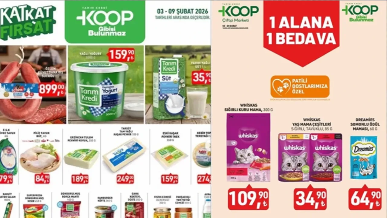 Tarım Kredi 3-9 Şubat indirimli ürünler kataloğu belli oldu! Tarım Kredi 1 Alana 1 Bedava ürünleri neler?