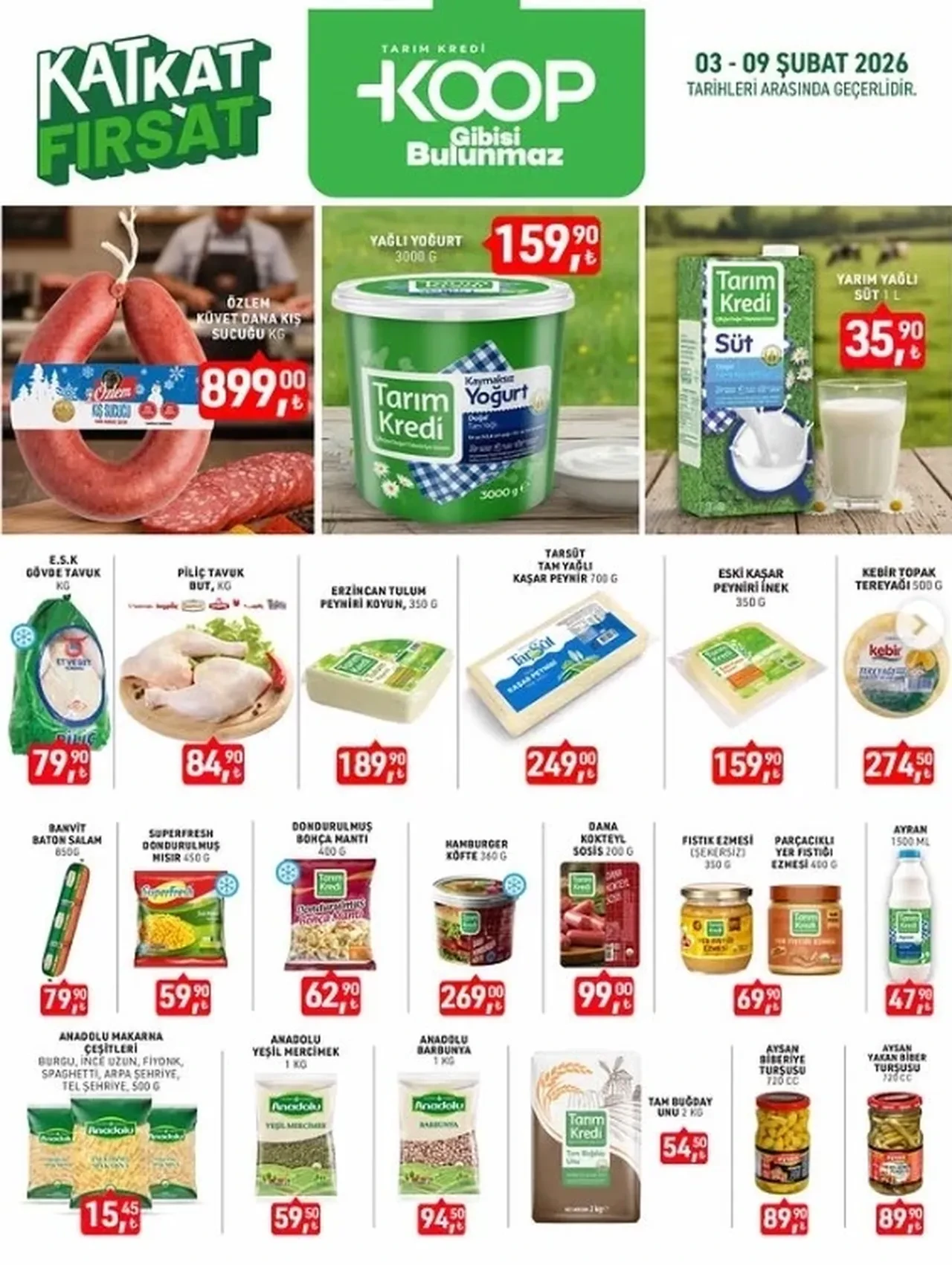 Tarım Kredi 3-9 Şubat indirimli ürünler kataloğu belli oldu! Tarım Kredi 1 Alana 1 Bedava ürünleri neler?