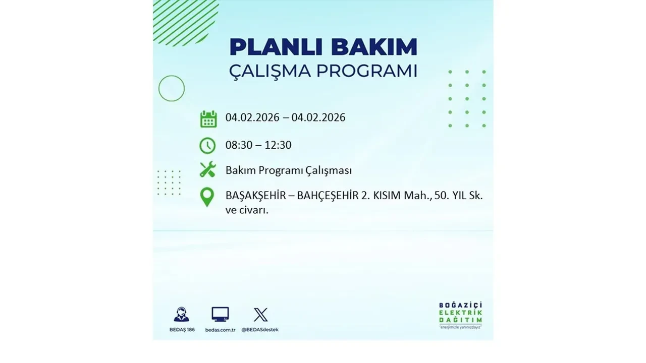 İstanbul 4 Şubat elektrik kesintileri sorgulama ekranı açıldı! Kent genelinde 23 ilçede elektrikler kesilecek! BEDAŞ mahalle mahalle listeledi