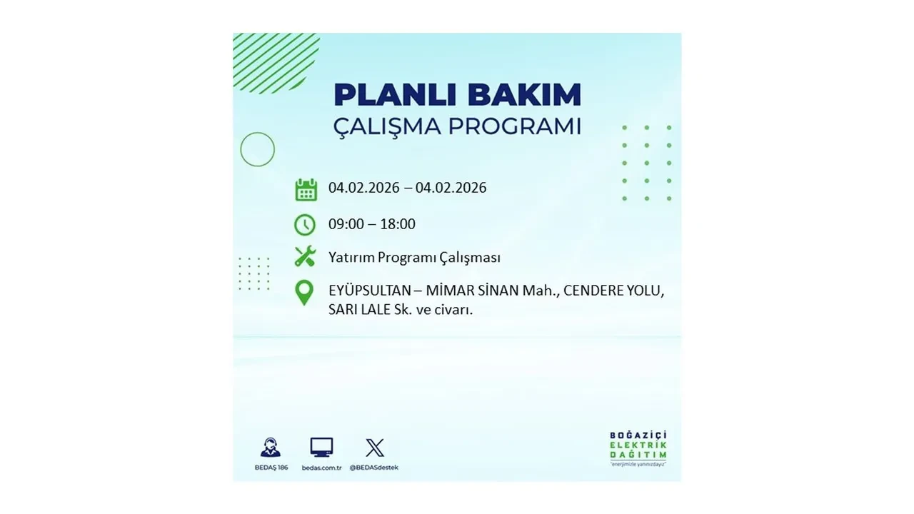 İstanbul 4 Şubat elektrik kesintileri sorgulama ekranı açıldı! Kent genelinde 23 ilçede elektrikler kesilecek! BEDAŞ mahalle mahalle listeledi