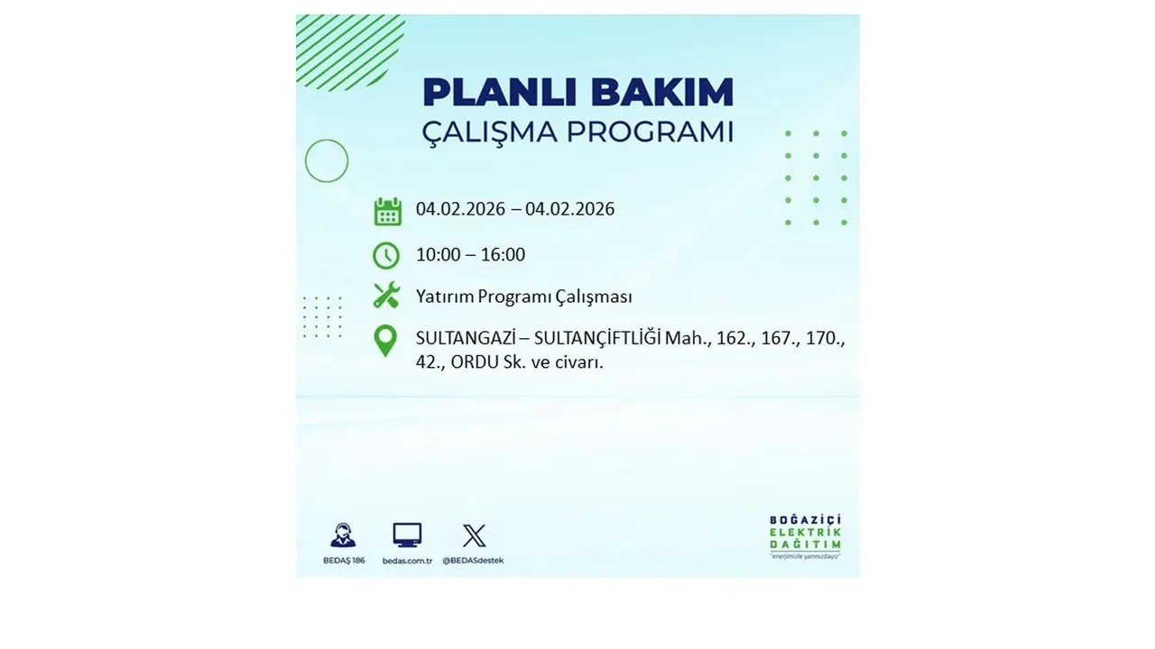 İstanbul 4 Şubat elektrik kesintileri sorgulama ekranı açıldı! Kent genelinde 23 ilçede elektrikler kesilecek! BEDAŞ mahalle mahalle listeledi