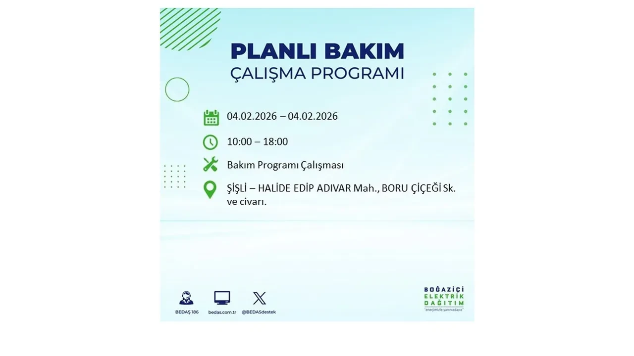 İstanbul 4 Şubat elektrik kesintileri sorgulama ekranı açıldı! Kent genelinde 23 ilçede elektrikler kesilecek! BEDAŞ mahalle mahalle listeledi