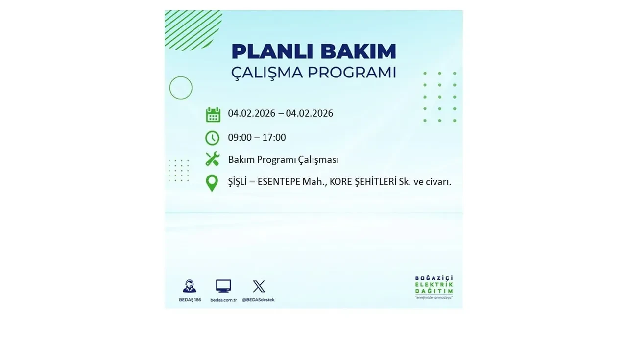 İstanbul 4 Şubat elektrik kesintileri sorgulama ekranı açıldı! Kent genelinde 23 ilçede elektrikler kesilecek! BEDAŞ mahalle mahalle listeledi