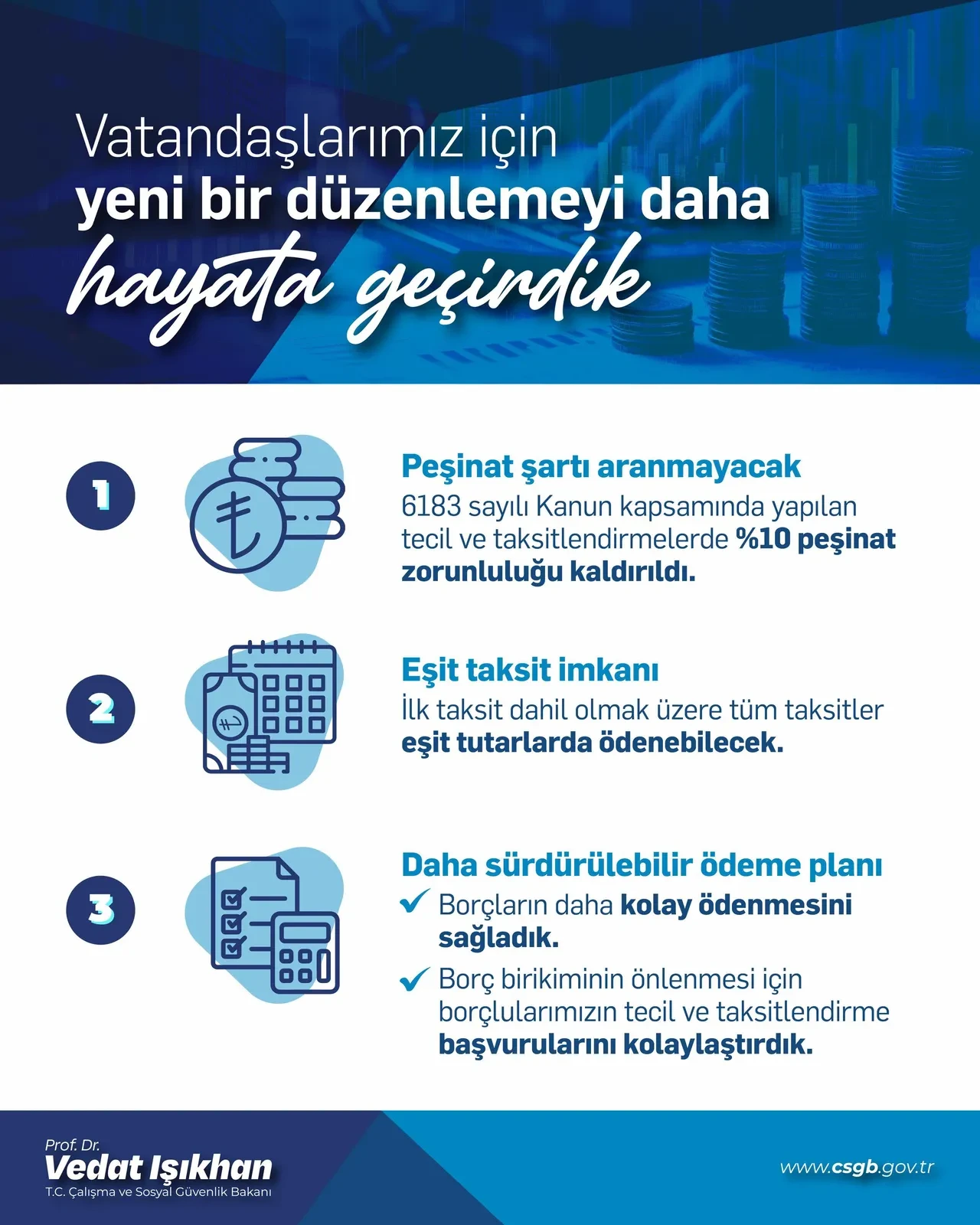 Bakan Işıkhan duyurdu: SGK prim borçlarında yüzde 10 peşinat şartı kaldırıldı