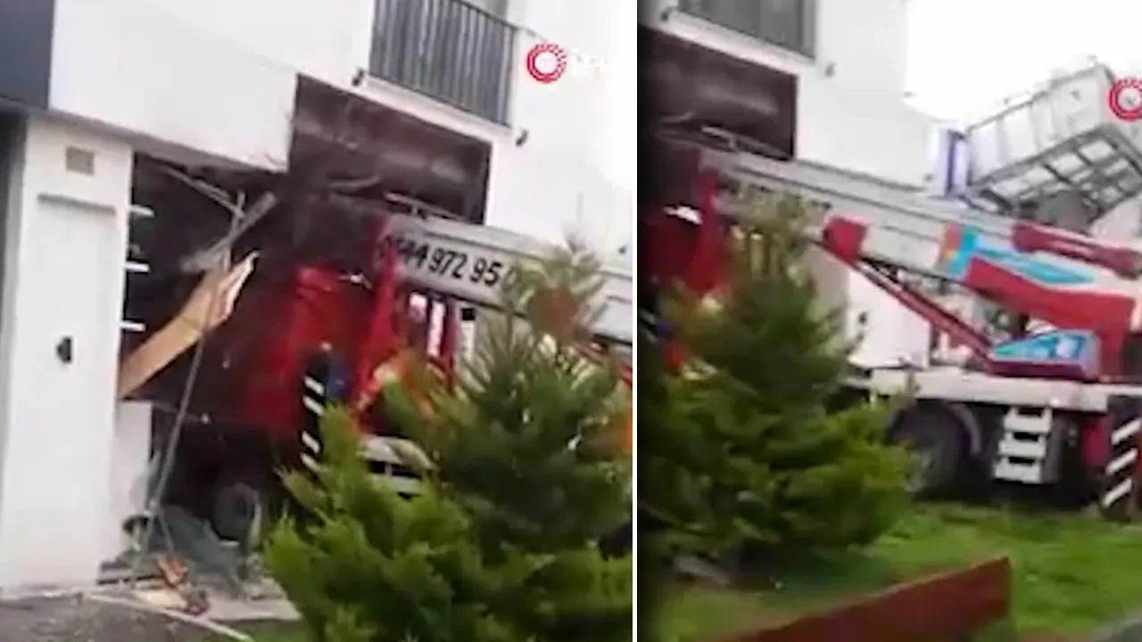 Büyükçekmece korku dolu anlar! Vinç diş polikliniğine daldı: Yaralılar var 