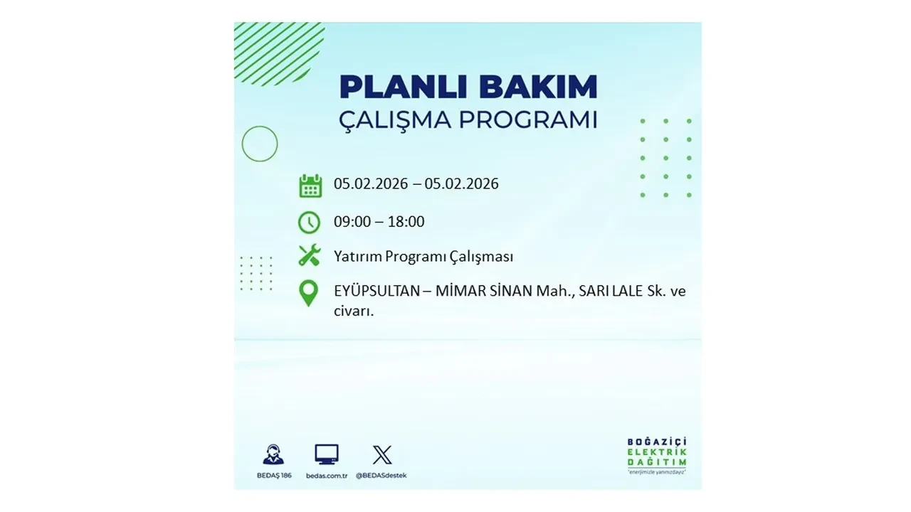İstanbul 5 Şubat elektrik kesintileri belli oldu! 19 ilçe dikkatli olsun, elektrikler saatlerce gelmeyecek