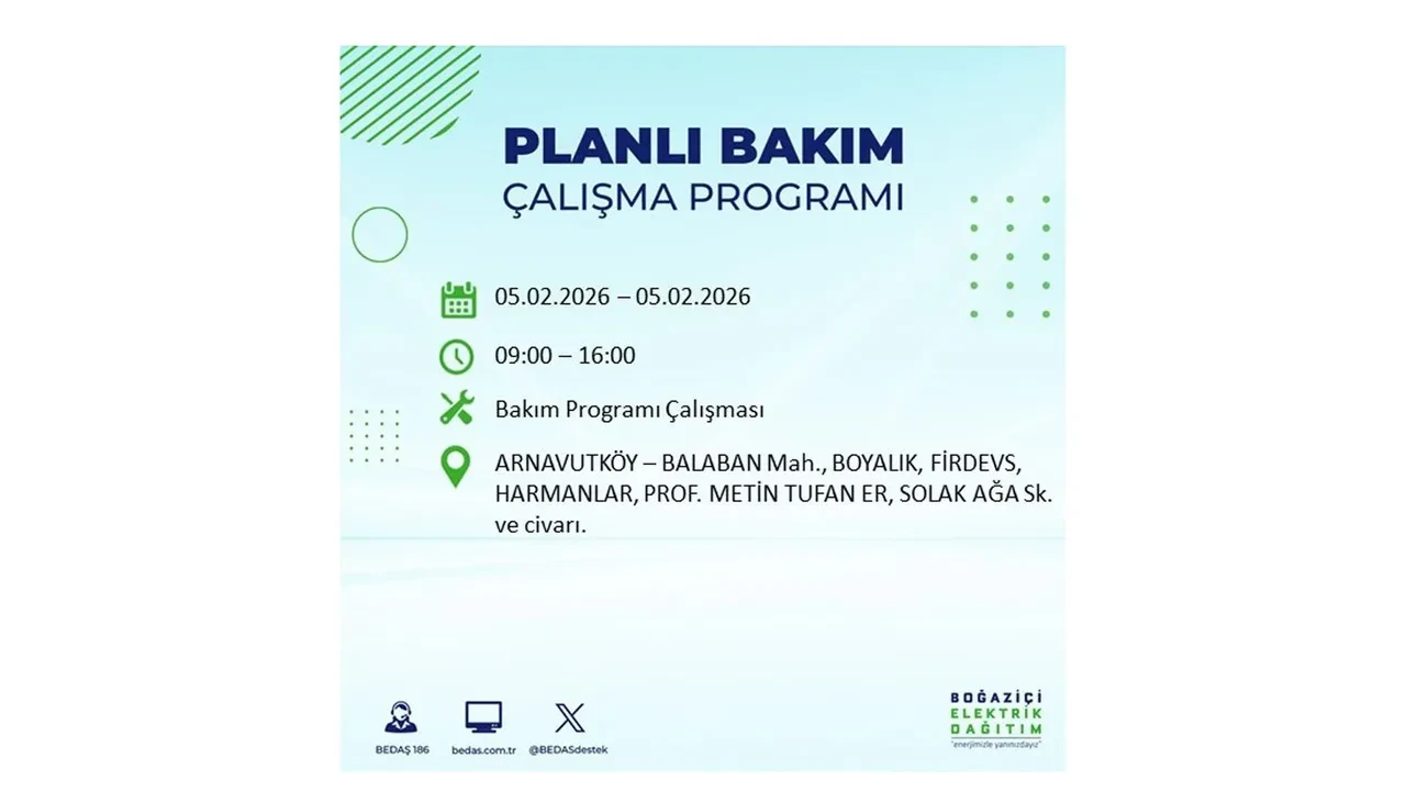 İstanbul 5 Şubat elektrik kesintileri belli oldu! 19 ilçe dikkatli olsun, elektrikler saatlerce gelmeyecek