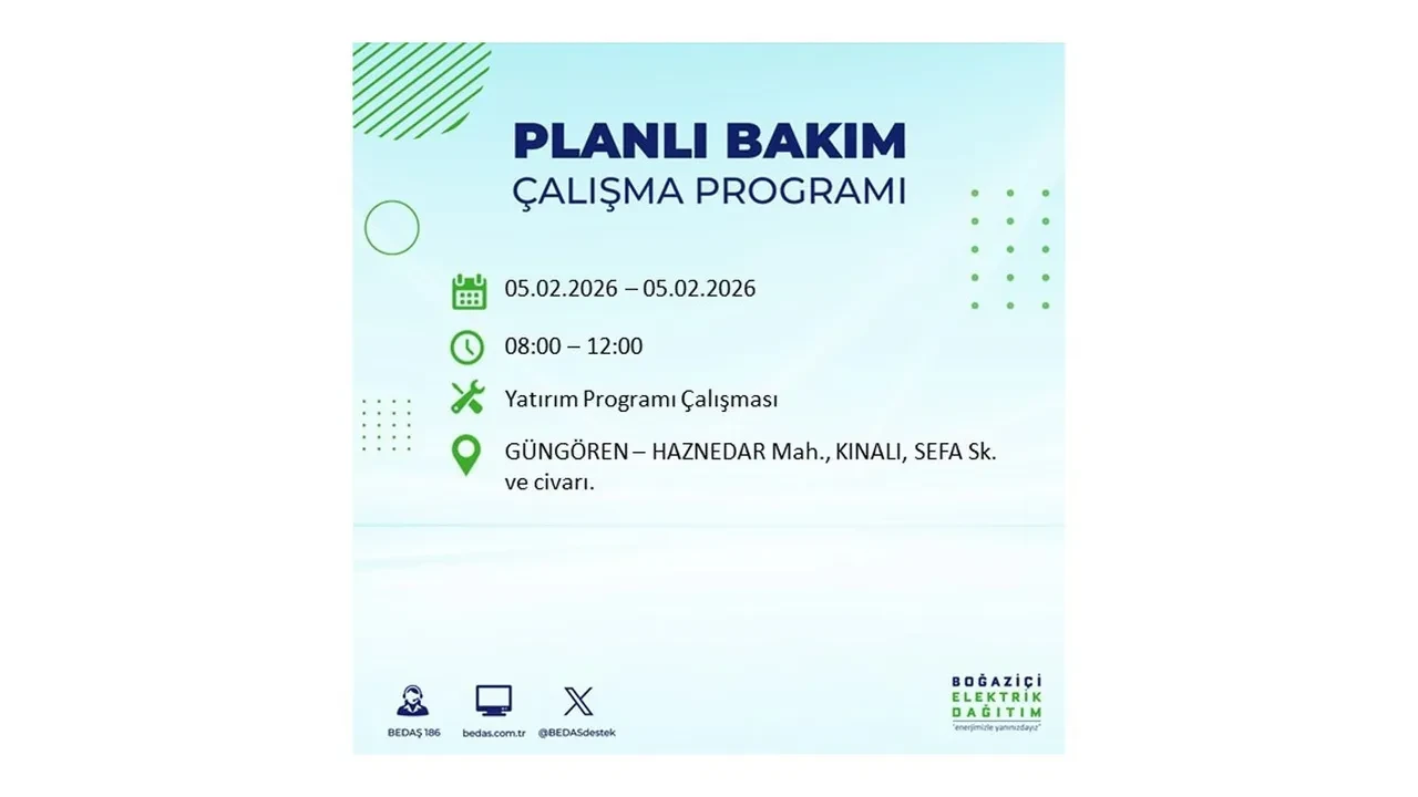 İstanbul 5 Şubat elektrik kesintileri belli oldu! 19 ilçe dikkatli olsun, elektrikler saatlerce gelmeyecek