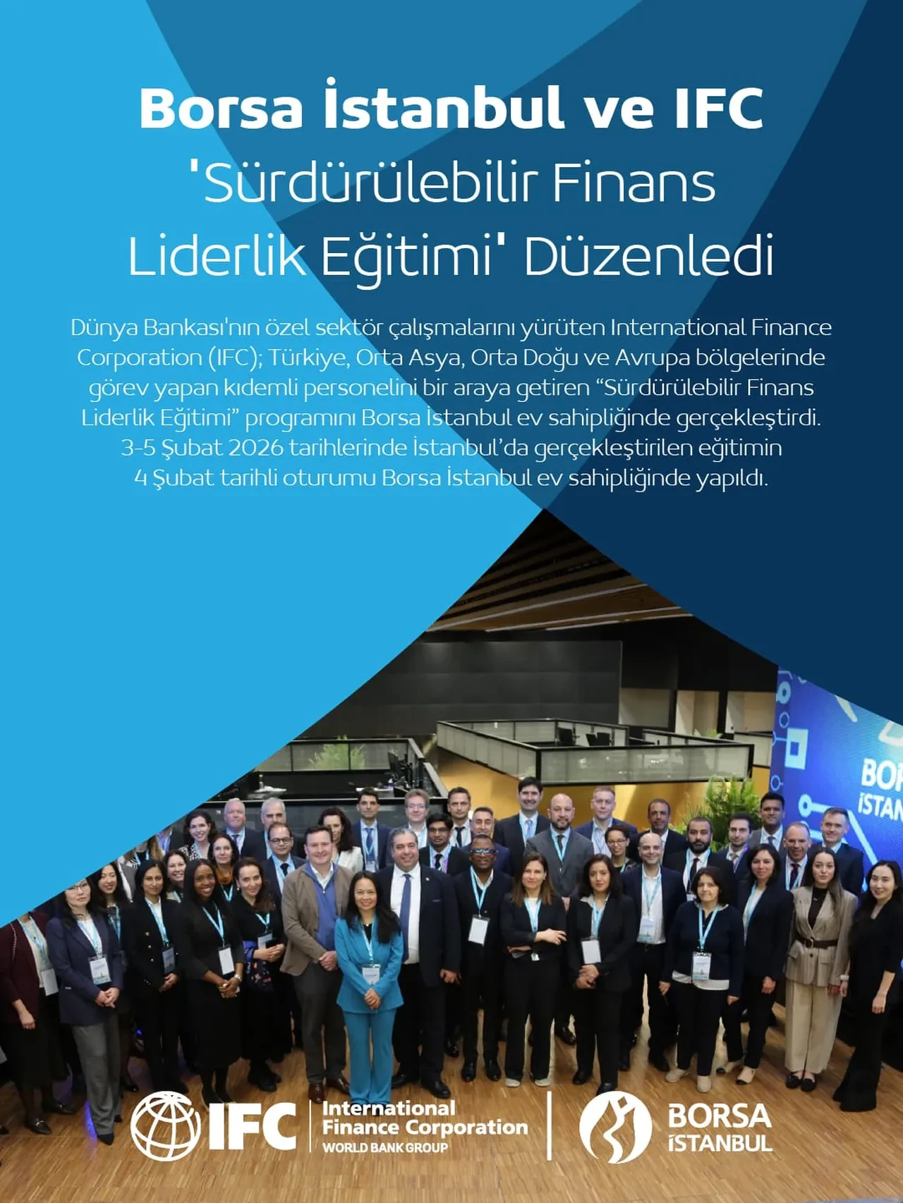 Borsa İstanbul ve IFC "Sürdürülebilir Finans Liderlik Eğitimi" düzenledi!