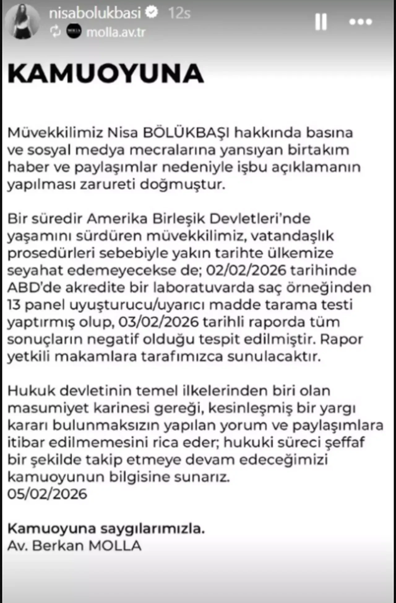 Nisa Bölükbaşı ABD'de yaptırdığı test sonucunu paylaştı! Hakkında gözaltı kararı verilmişti 