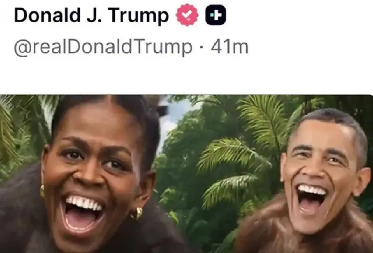 Trump, Obama çiftini maymuna çevirdi! Paylaşıma 'ırkçılık' tepkisi