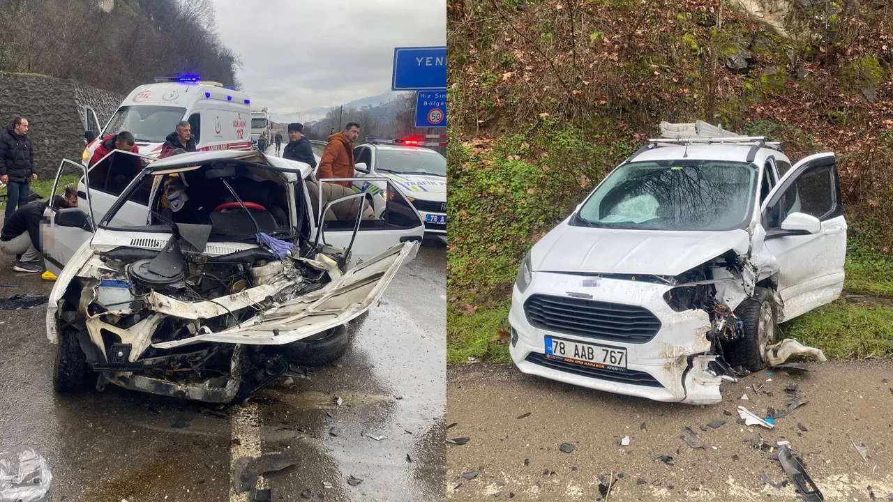 Otomobiller kafa kafaya çarpıştı! Yaralılar var