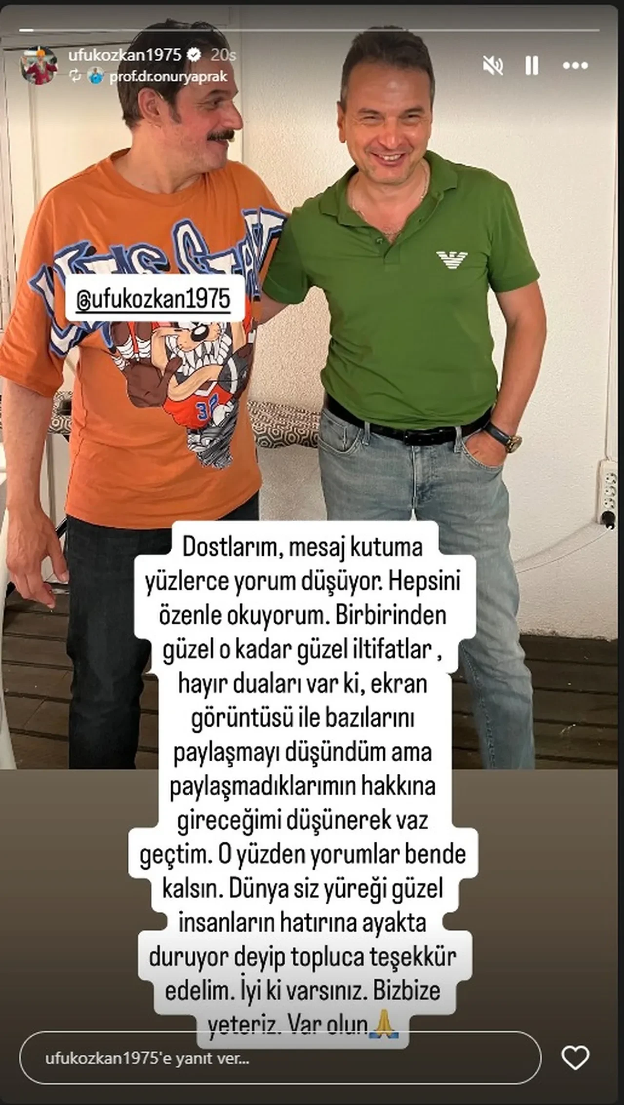 Ufuk Özkan'ın doktorundan yeni paylaşım: İyi ki varsınız 