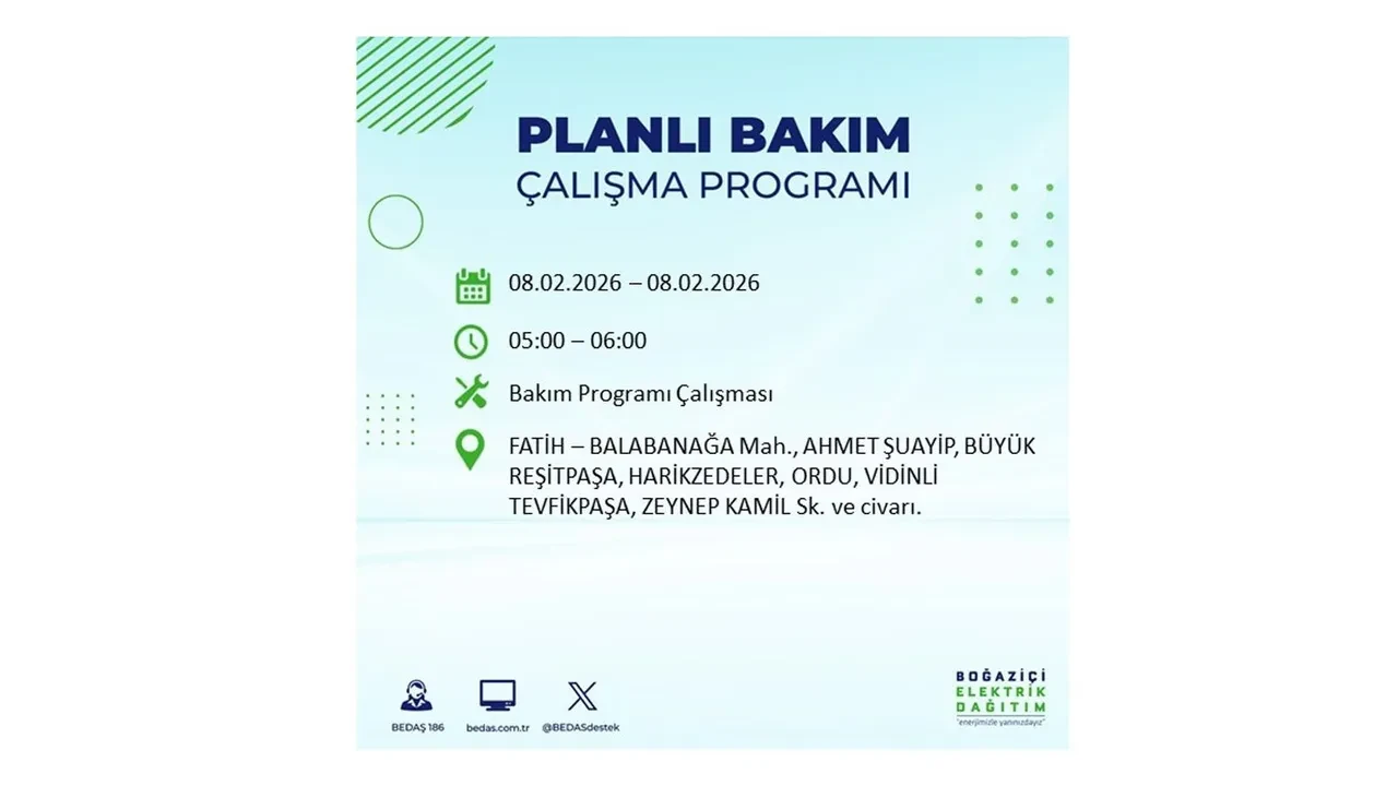 8 Şubat İstanbul elektrik kesintileri duyurusu! BEDAŞ açıkladı: 9 ilçede planlı elektrik kesintisi uygulanacak