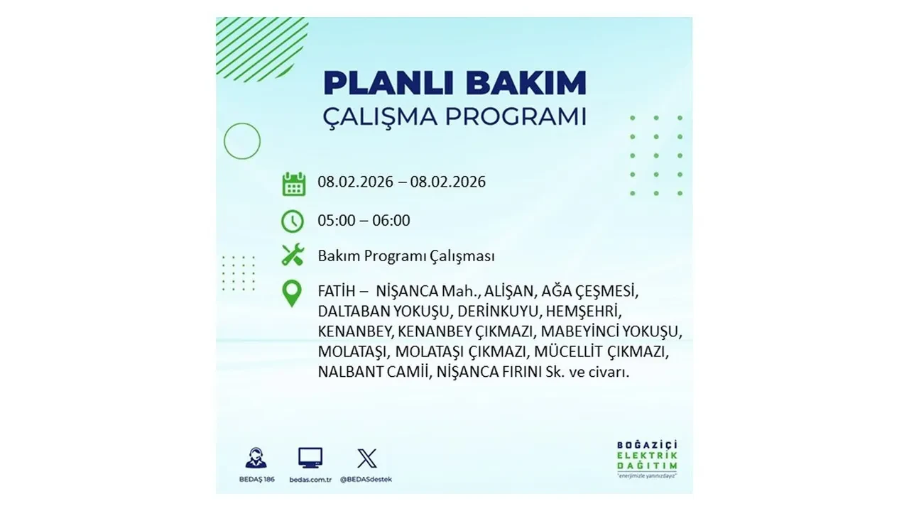 8 Şubat İstanbul elektrik kesintileri duyurusu! BEDAŞ açıkladı: 9 ilçede planlı elektrik kesintisi uygulanacak