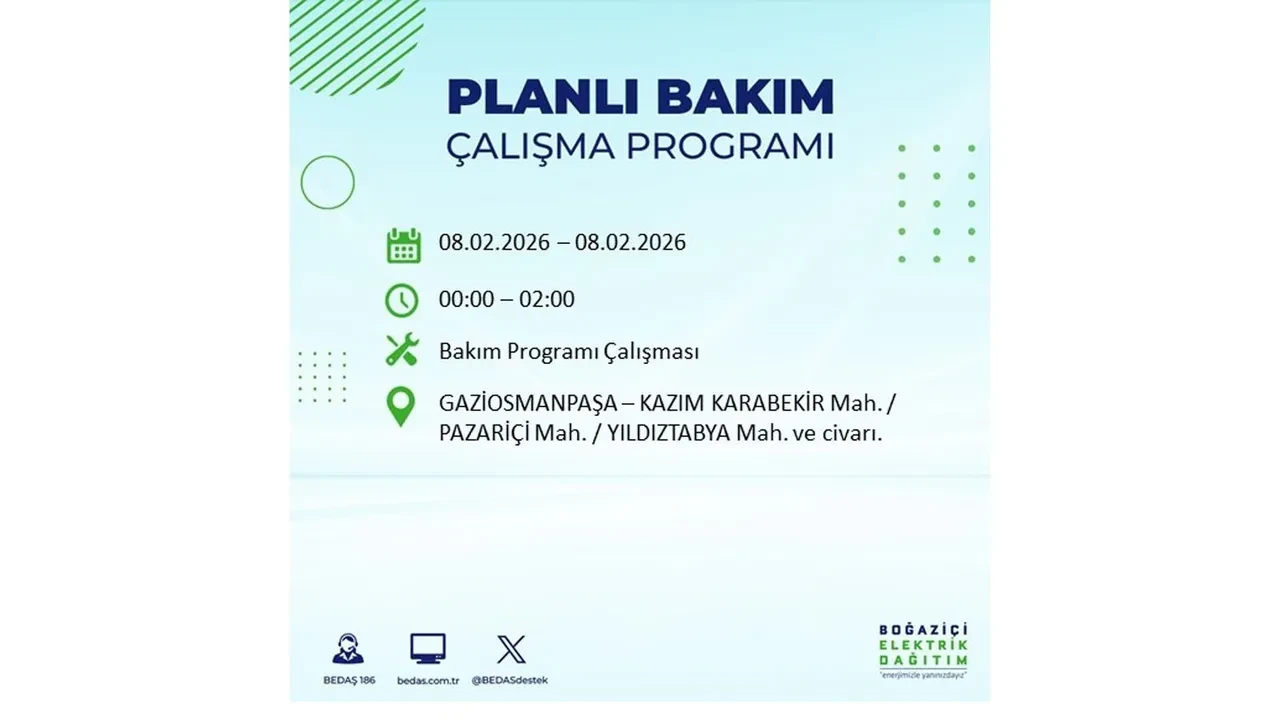 8 Şubat İstanbul elektrik kesintileri duyurusu! BEDAŞ açıkladı: 9 ilçede planlı elektrik kesintisi uygulanacak