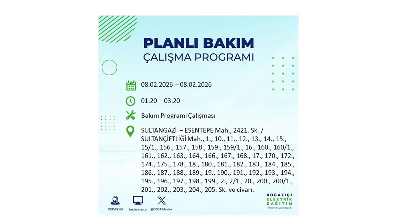 8 Şubat İstanbul elektrik kesintileri duyurusu! BEDAŞ açıkladı: 9 ilçede planlı elektrik kesintisi uygulanacak
