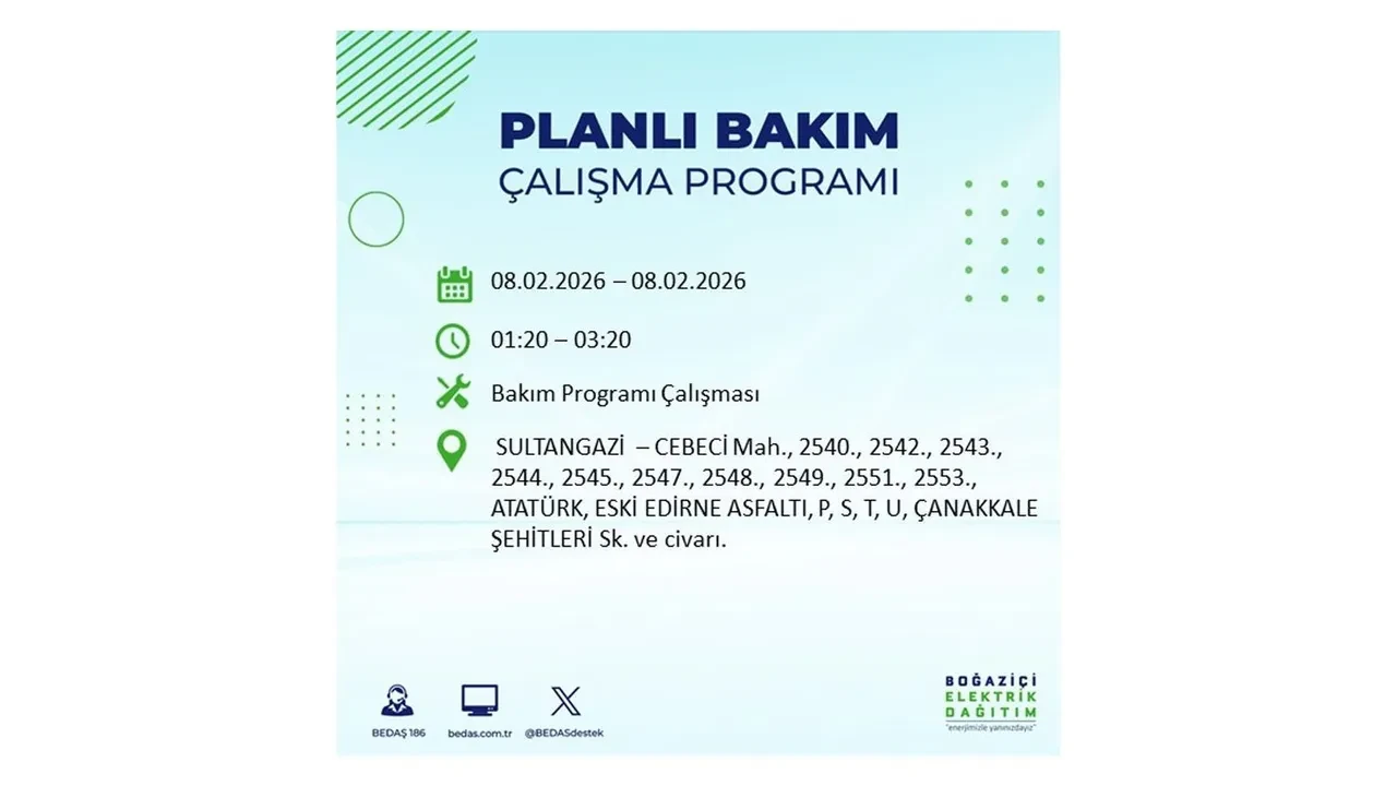 8 Şubat İstanbul elektrik kesintileri duyurusu! BEDAŞ açıkladı: 9 ilçede planlı elektrik kesintisi uygulanacak