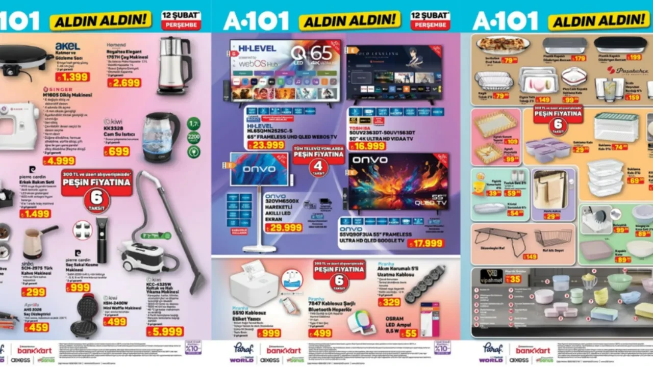 A101 aktüel ürünler 12 Şubat Ramazan özel kataloğu! Bu hafta A101'e gözleme sacı, kablosuz etiket yazıcı ve akıllı led ekran geliyor