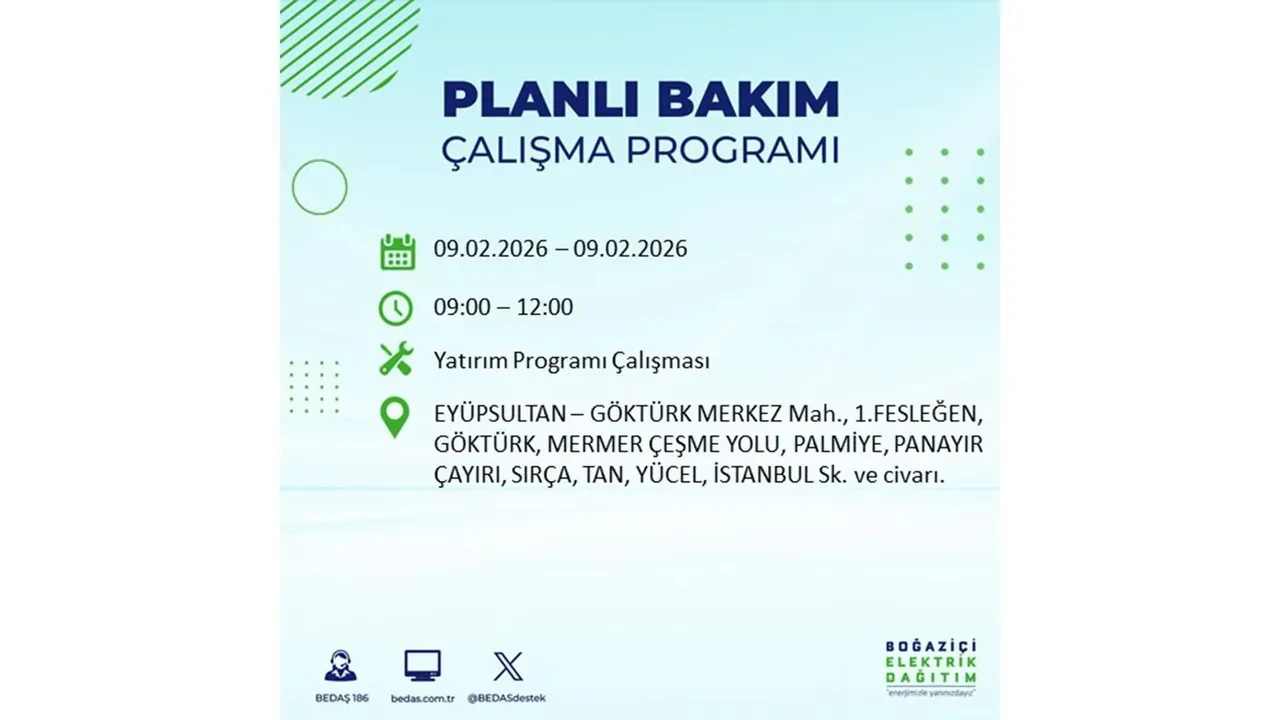 BEDAŞ duyurdu! 9 Şubat Pazartesi İstanbul’da geniş çaplı elektrik kesintisi yaşanacak: Tam 18 ilçe etkilenecek