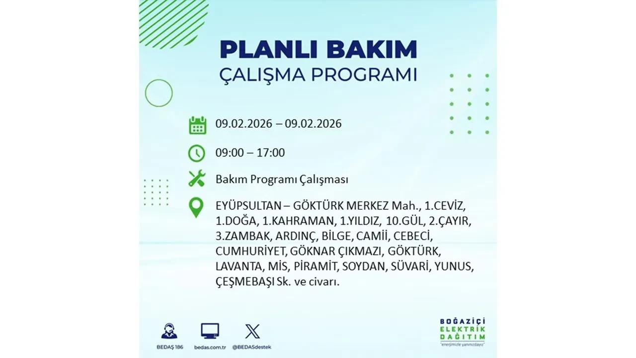 BEDAŞ duyurdu! 9 Şubat Pazartesi İstanbul’da geniş çaplı elektrik kesintisi yaşanacak: Tam 18 ilçe etkilenecek