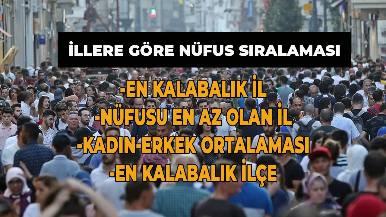 Türkiye illerin nüfus sıralaması 2026! En kalabalık ve nüfusu en az olan iller hangileri? Türkiye nüfusu ne kadar oldu?