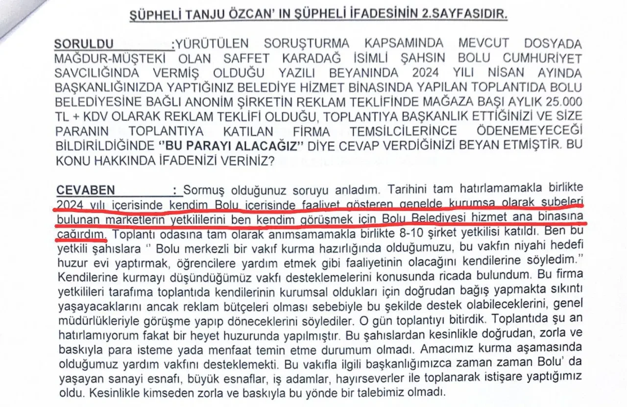 Destek mi, reklam mı? Tanju Özcan dosyasında ifadeler birbirini tutmuyor