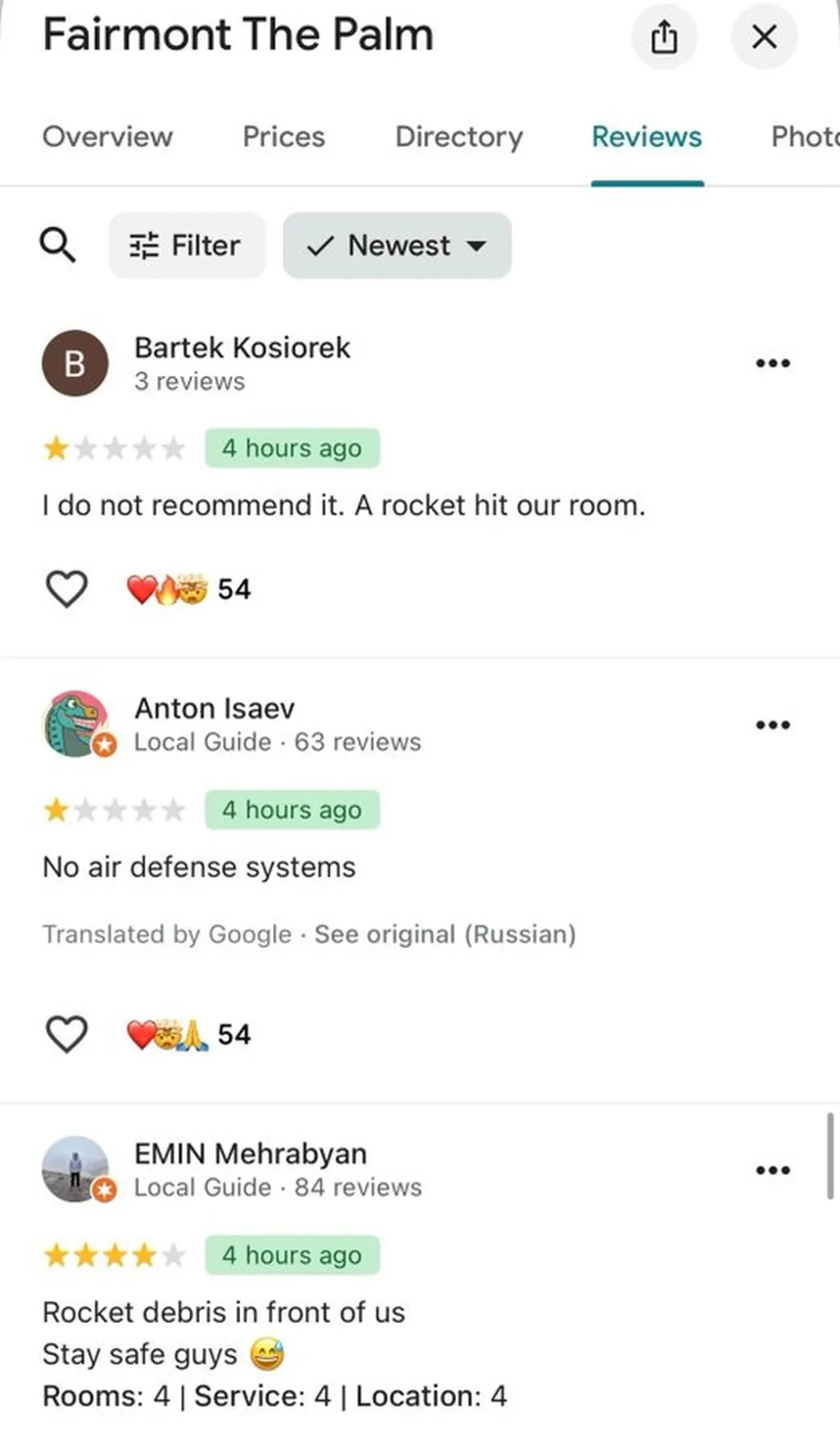 Dubai, İran'ın hedefi oldu! Füze ile vurulan otele gelen yorumlar şoke etti: 'Tavsiye etmiyorum çünkü...'