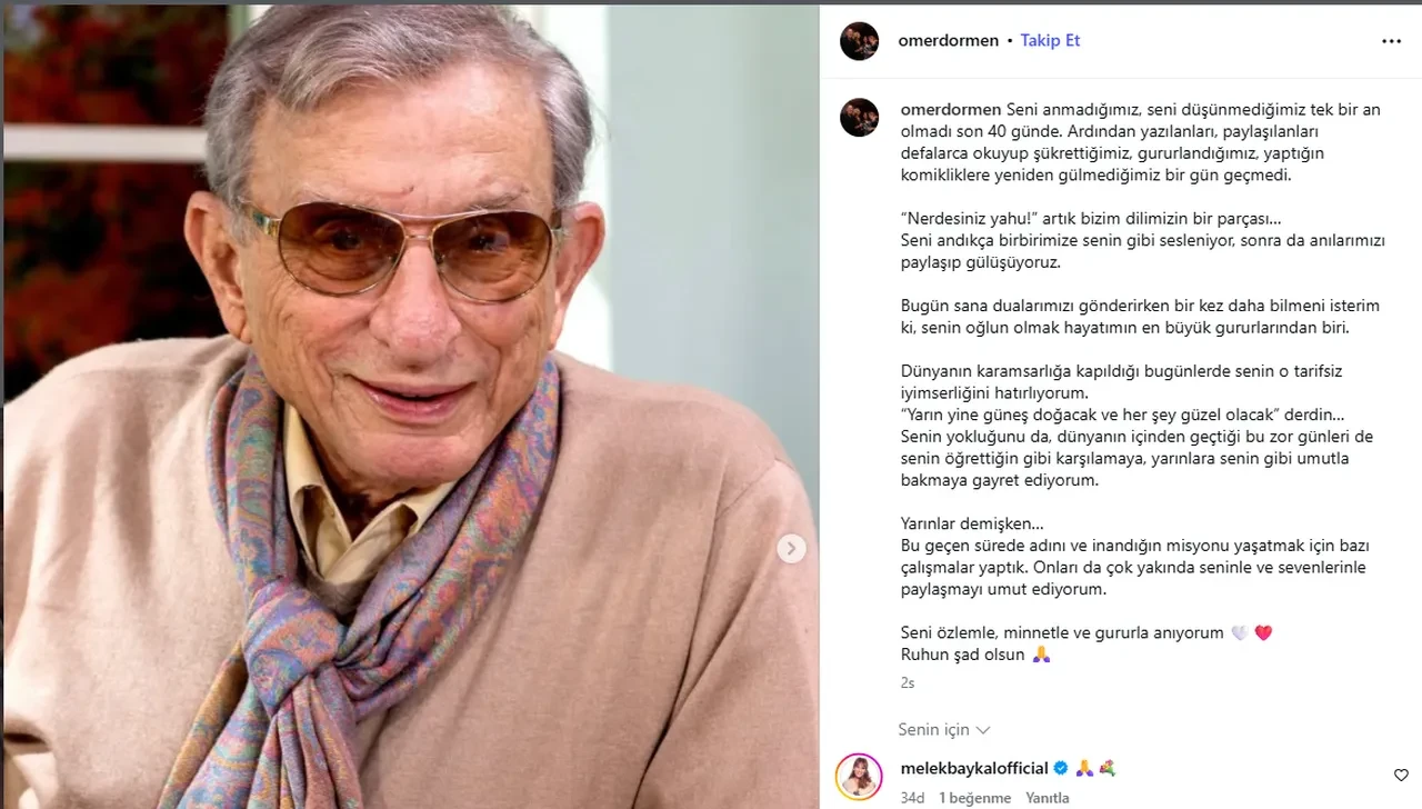 Haldun Dormen'in oğlu Ömer Dormen'den duygulandıran mesaj