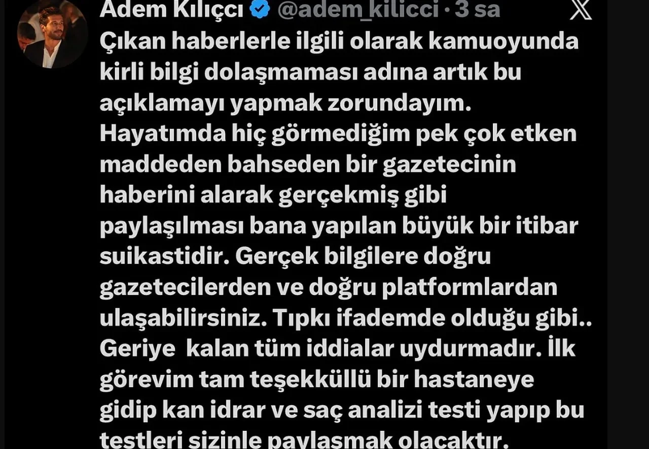 Uyuşturucu testi pozitif çıkan Edis'ten açıklama