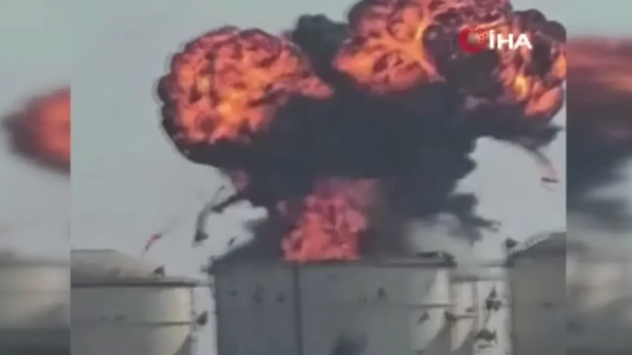 Umman'da petrol tesisine saldırı anı ortaya çıktı