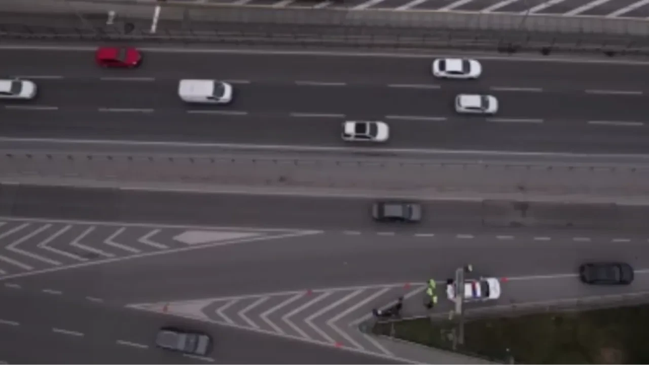 Uyanık sürücüleri drone yakaladı! Kaynak yapan cezayı yedi