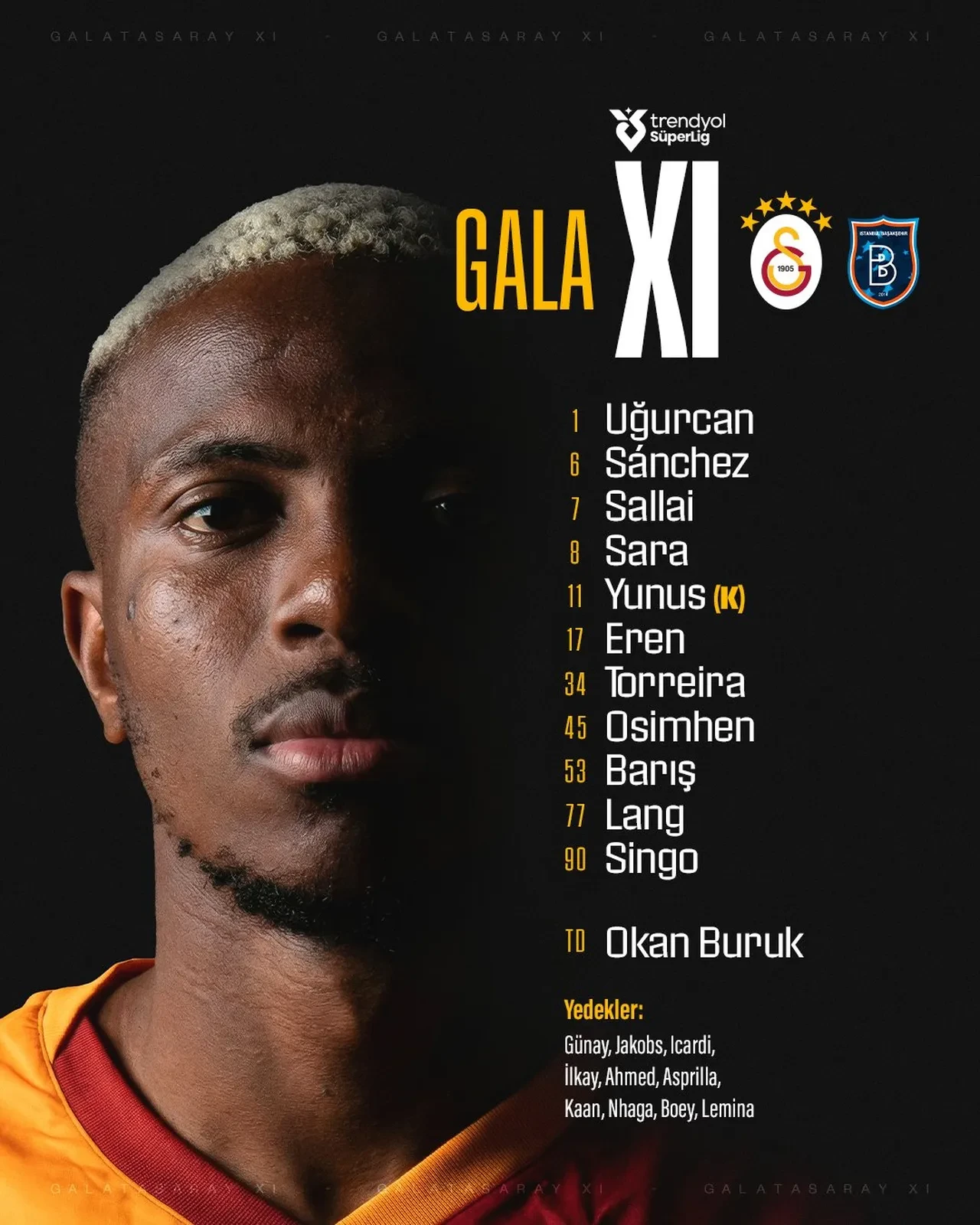 Galatasaray Başakşehir'i rahat geçti: Liderden ikinci sıradaki Fenerbahçe'ye 7 puan fark!