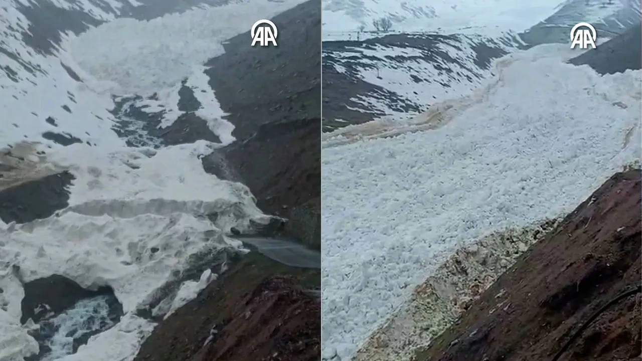 Dev çığ Şırnak-Hakkari yolunu kapattı! O anlar saniye saniye kameralara yansıdı
