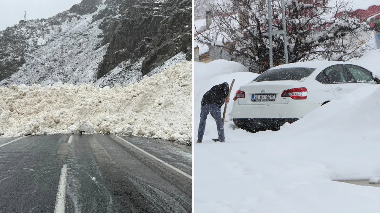 Hakkari'de çığ düştü, otobüs mahsur kaldı! Bingöl'de çok sayıda köy yolu kapandı