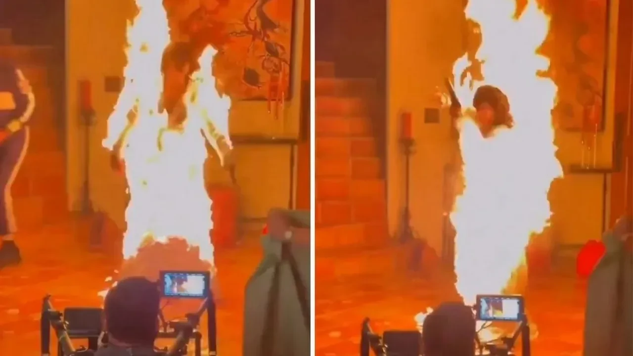 Katy Perry klibi için kendini ateşe verdi! Ünlü şarkıcı büyük bir facianın eşiğinden döndü