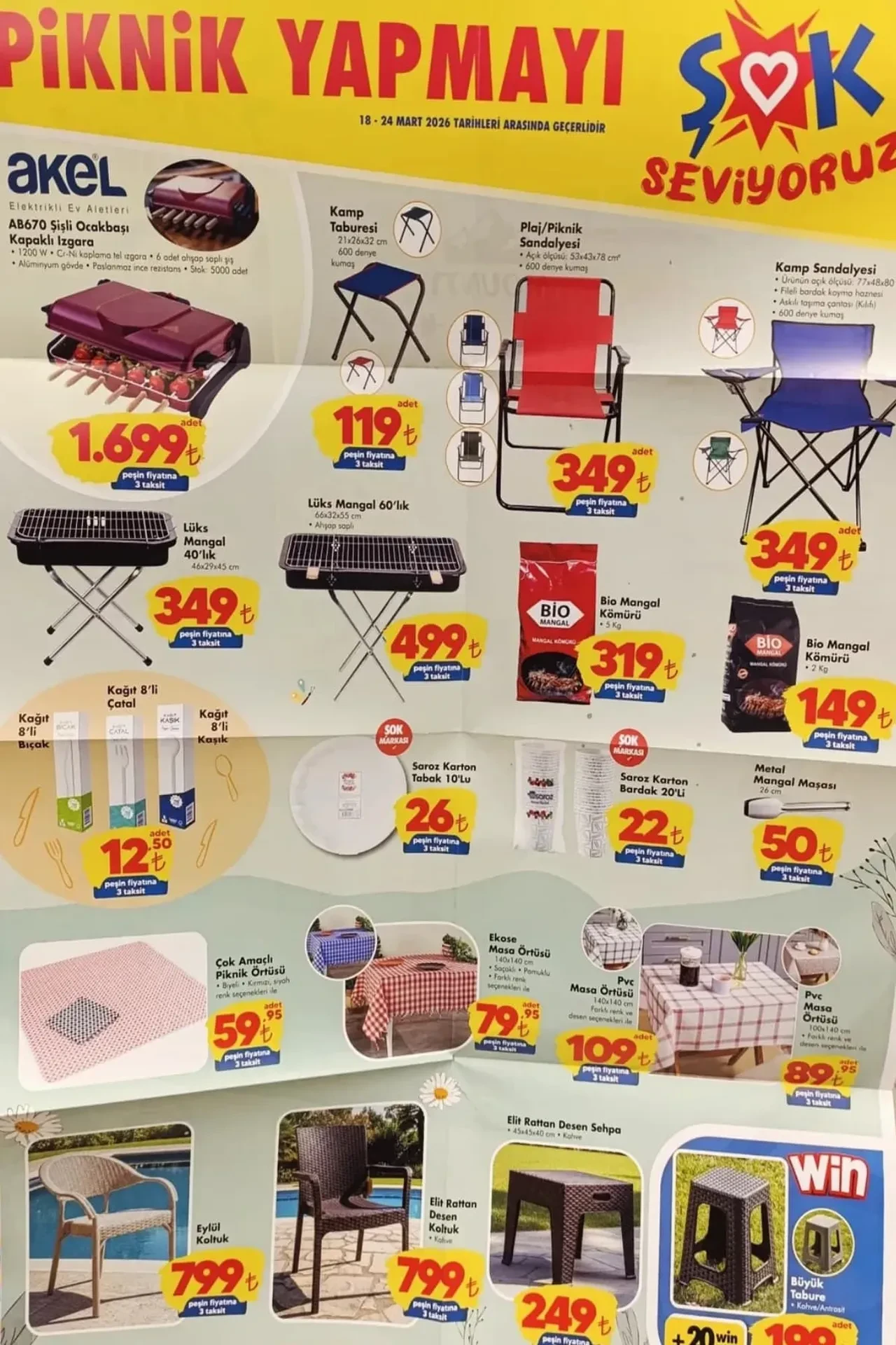 ŞOK 18-24 Mart Aktüel Ürünler Kataloğu 2026! Kamp ve mangal ürünleri, temizlik malzemeleri,  saksı çeşitleri ve balıkçılık ekipmanları geliyor 