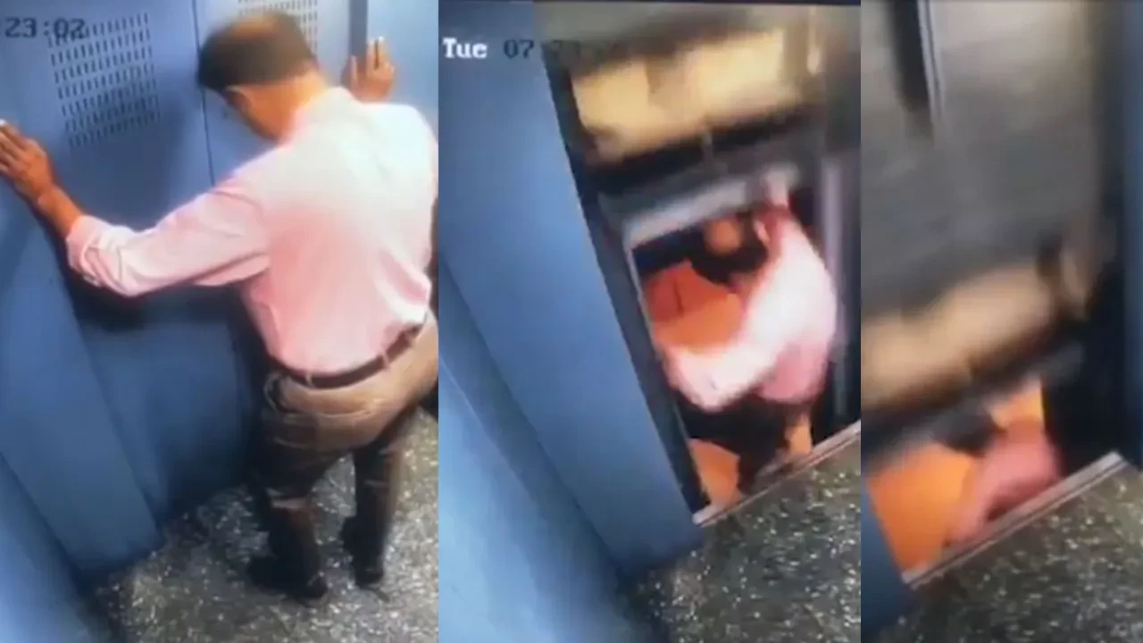 Asansörde attığı ilk adım hayatını kurtardı! Az kalsın sıkışacaktı