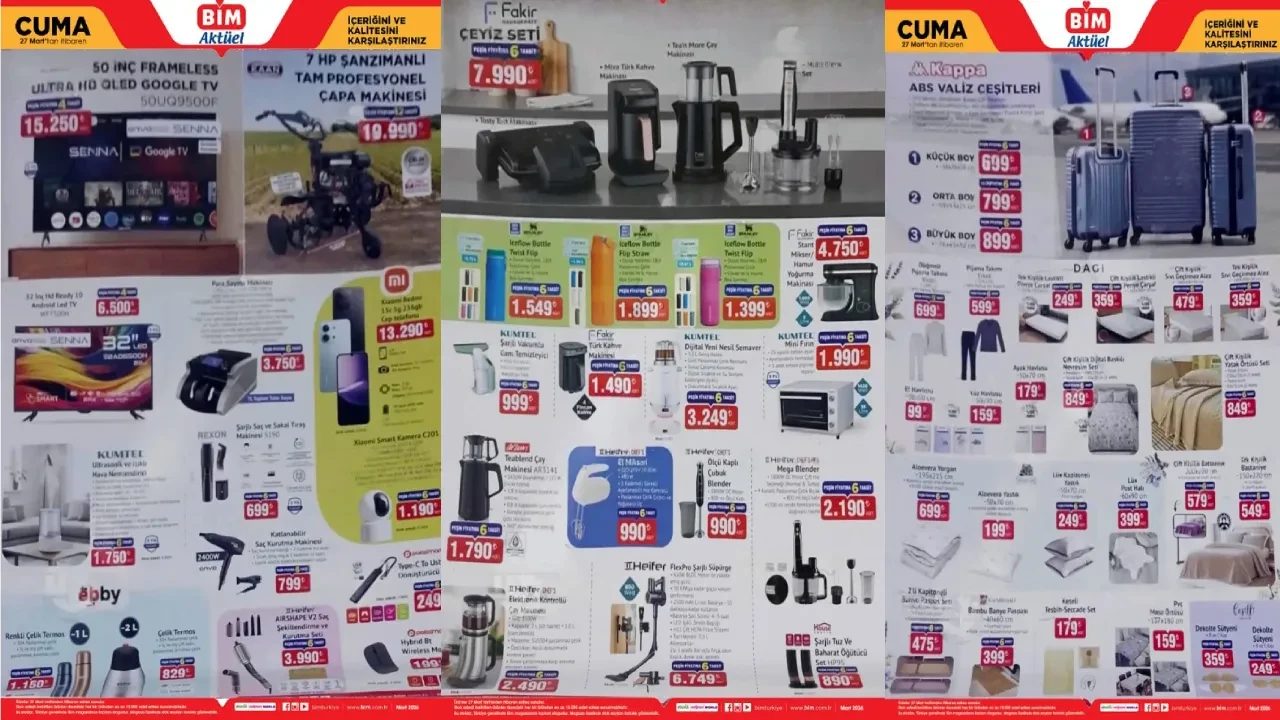 BİM 20-27 Mart aktüel ürünler kataloğu 2026 yayımlandı! Çeyiz seti, semaver, mini fırın, hava nemlendirici ve çelik termos geliyor