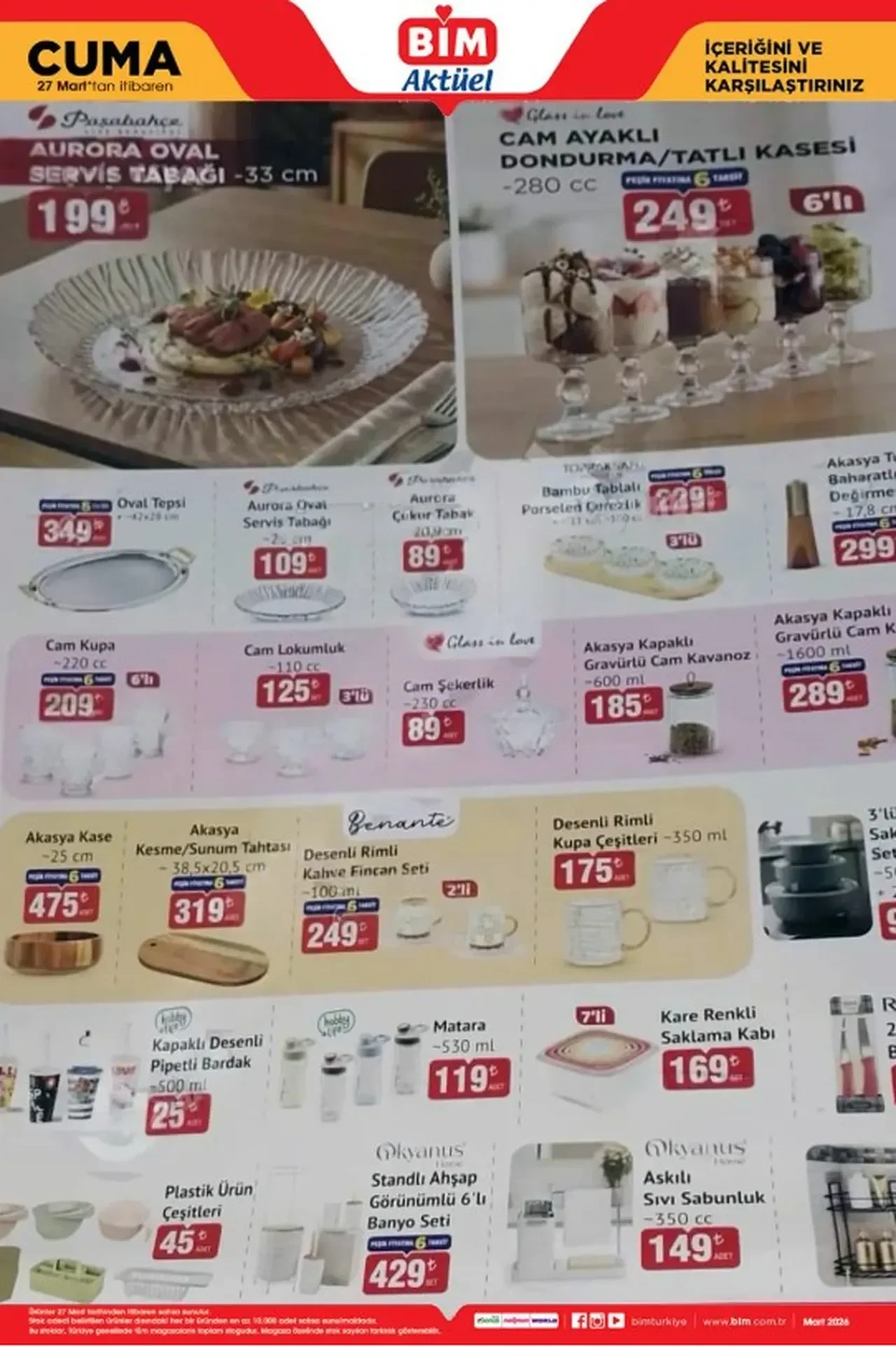 BİM 20-27 Mart aktüel ürünler kataloğu 2026 yayımlandı! Çeyiz seti, semaver, mini fırın, hava nemlendirici ve çelik termos geliyor