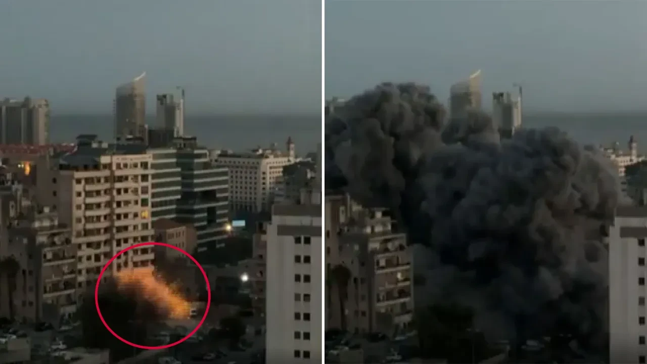 İsrail, Lübnan'da 15 katlı binayı havaya uçurdu! O anlar kamerada