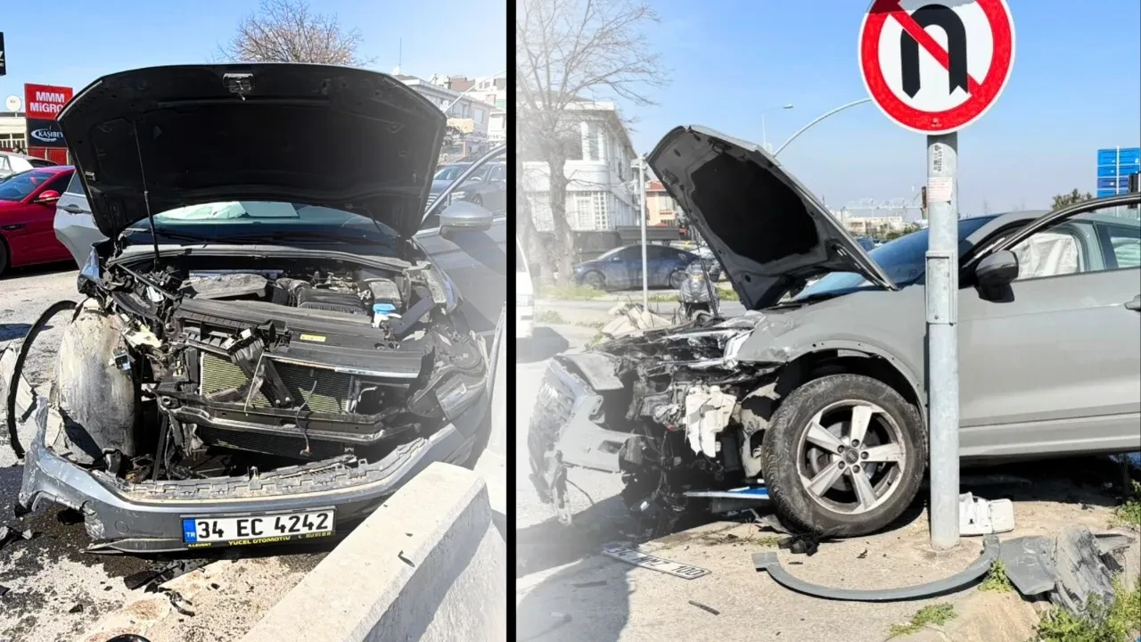 Bakırköy'de 2 araç kafa kafaya çarpıştı! Feci kaza 4 kişiyi yaraladı