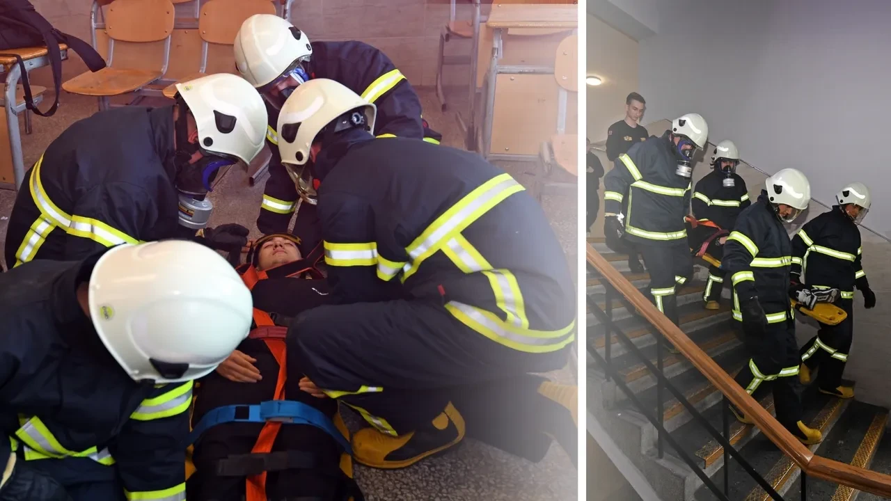 Gerçeğini aratmayan yangın tatbikatı nefes kesti! 