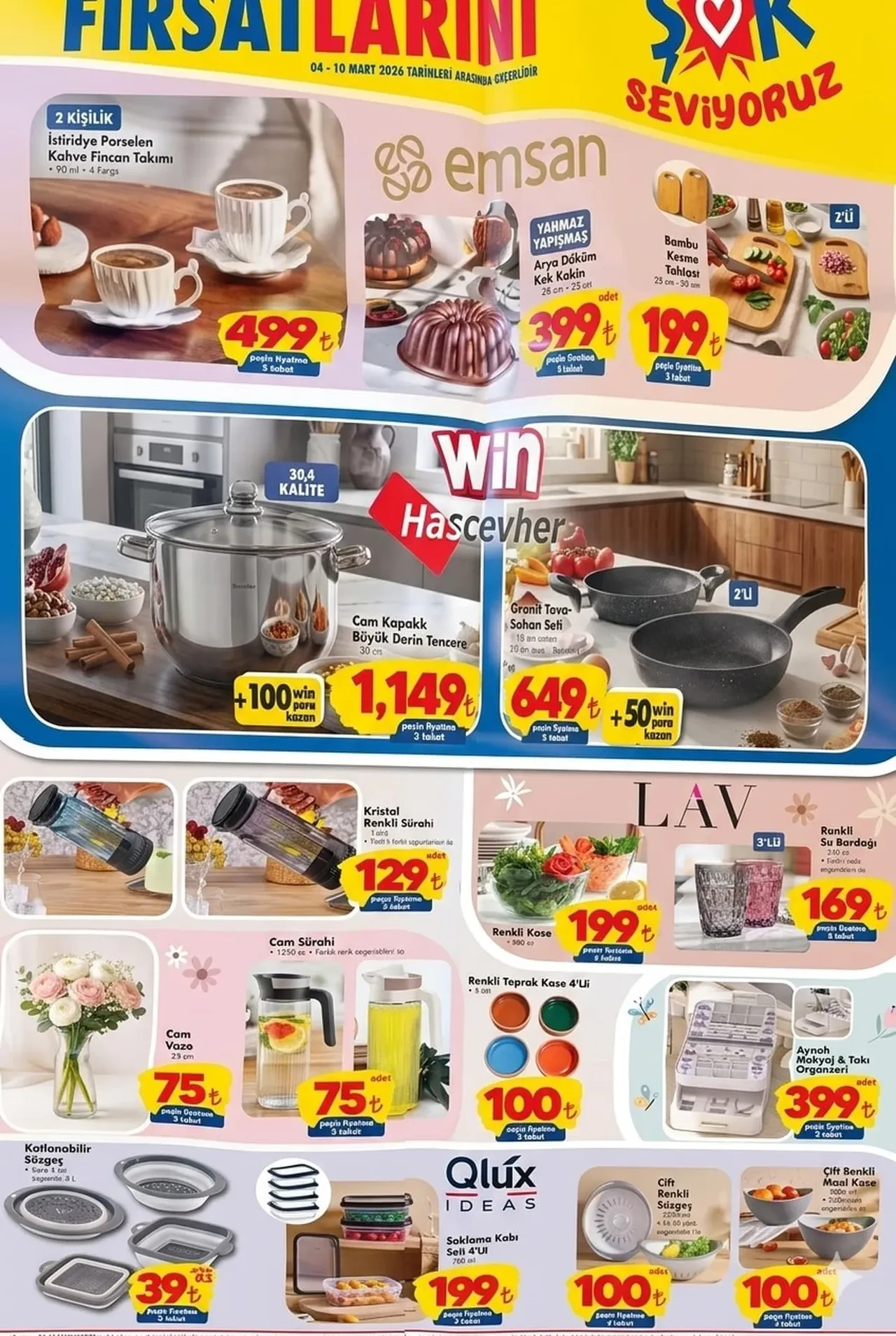 ŞOK 4 Mart Aktüel Ürünler Kataloğu 2026! Kettle, çay ve kahve makinesi, derin tencere ve sahan seti geliyor