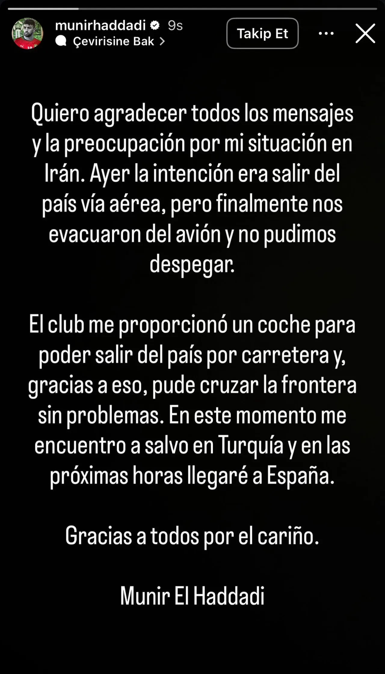 Ünlü faslı futbolcu savaştan kaçıp Türkiye'ye sığındı! Sosyal medya hesabından paylaştı