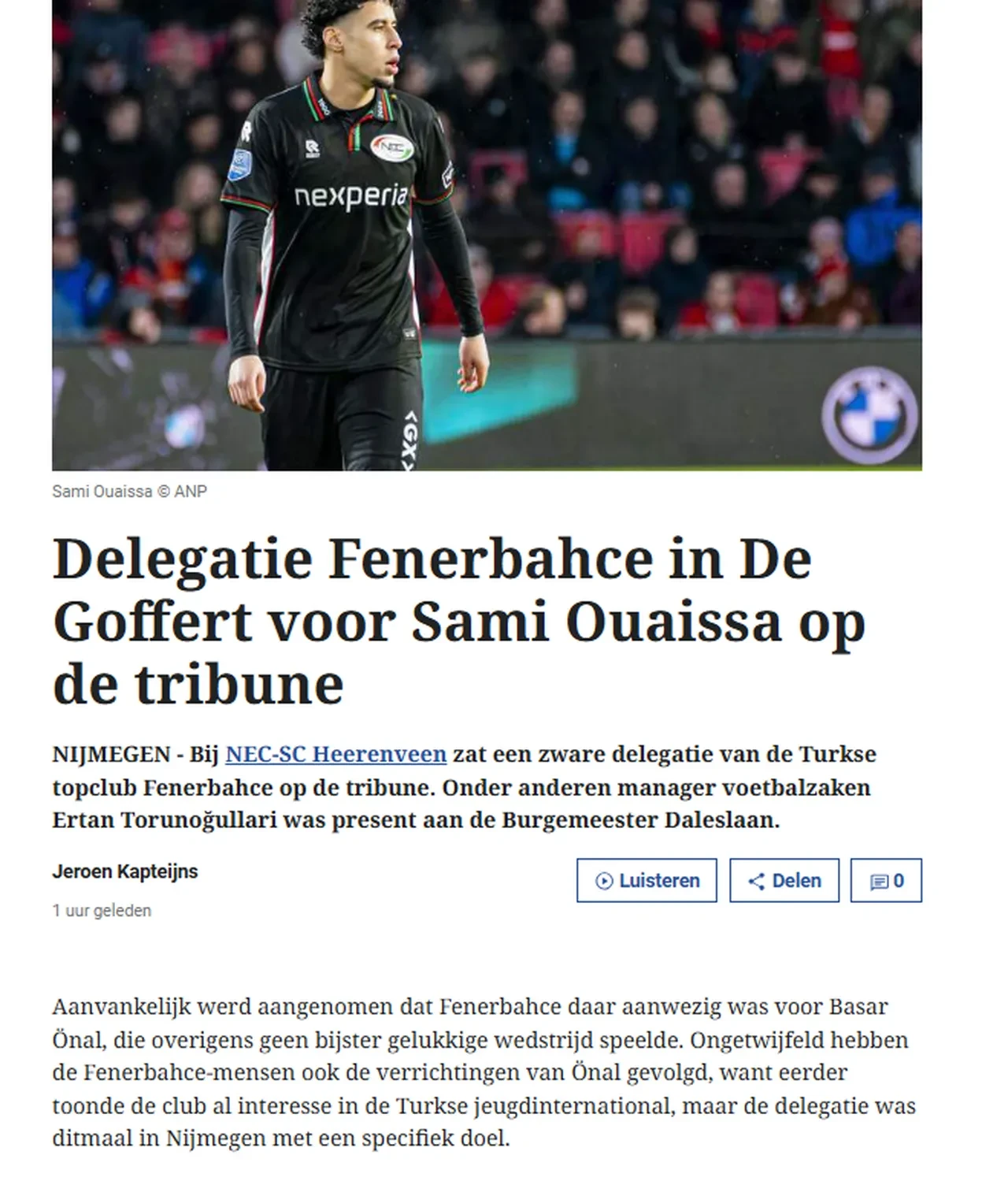 Fenerbahçe'de transfer harekatı: Hollanda’da çifte operasyon: Yönetim 2 genç yıldızı tribünden izledi