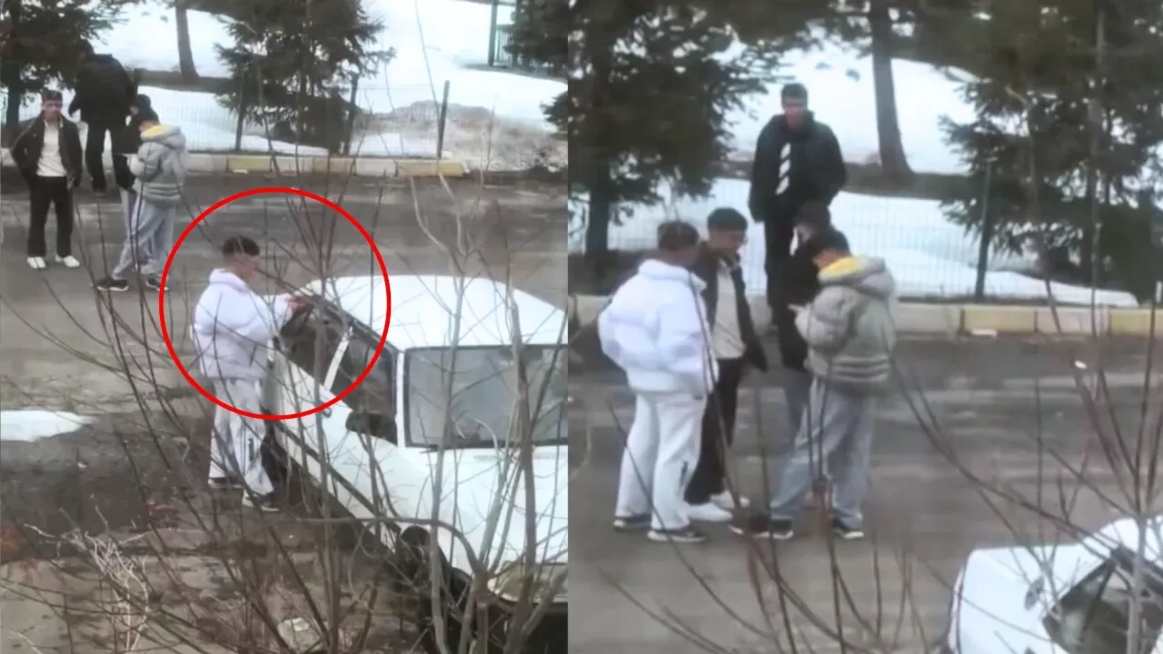 Güpegündüz araba çalmaya çalıştılar, fark edilince kaçtılar! O anlar kamerada